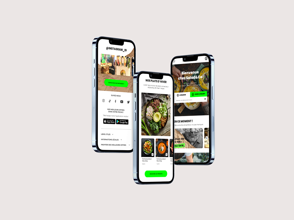 Site web responsive téléphone Salade&co